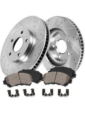 Drilled Slotted Brake Rotors & Ceramic Pads Kit for 1995-2004 Toyota Tacoma 2WD